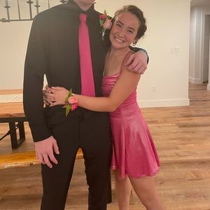 Stunning Shimmer Dress in Hot Pink from Lucy in the Sky